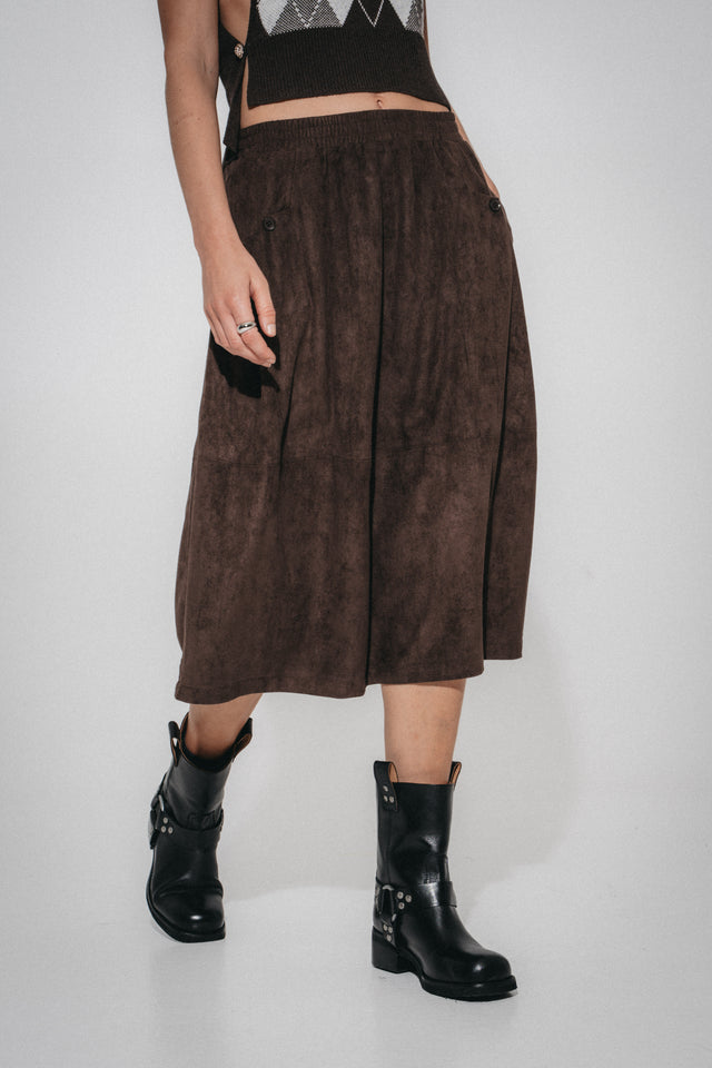 Isla suede effect Rock | Dark Brown