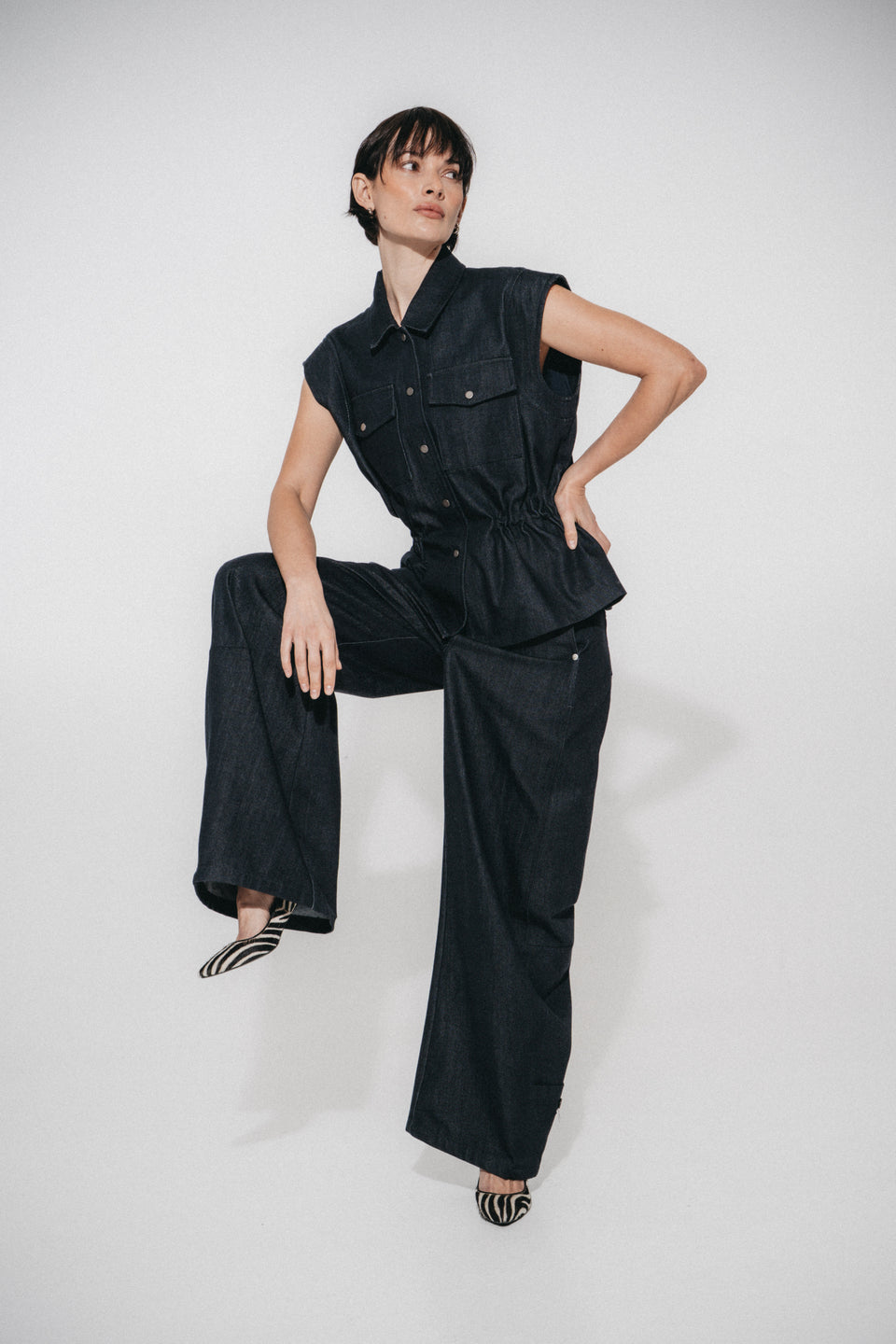 Viva indigo barel jeans | Dark Blue