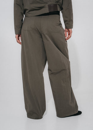 Fuel cotton pleated pants | Army