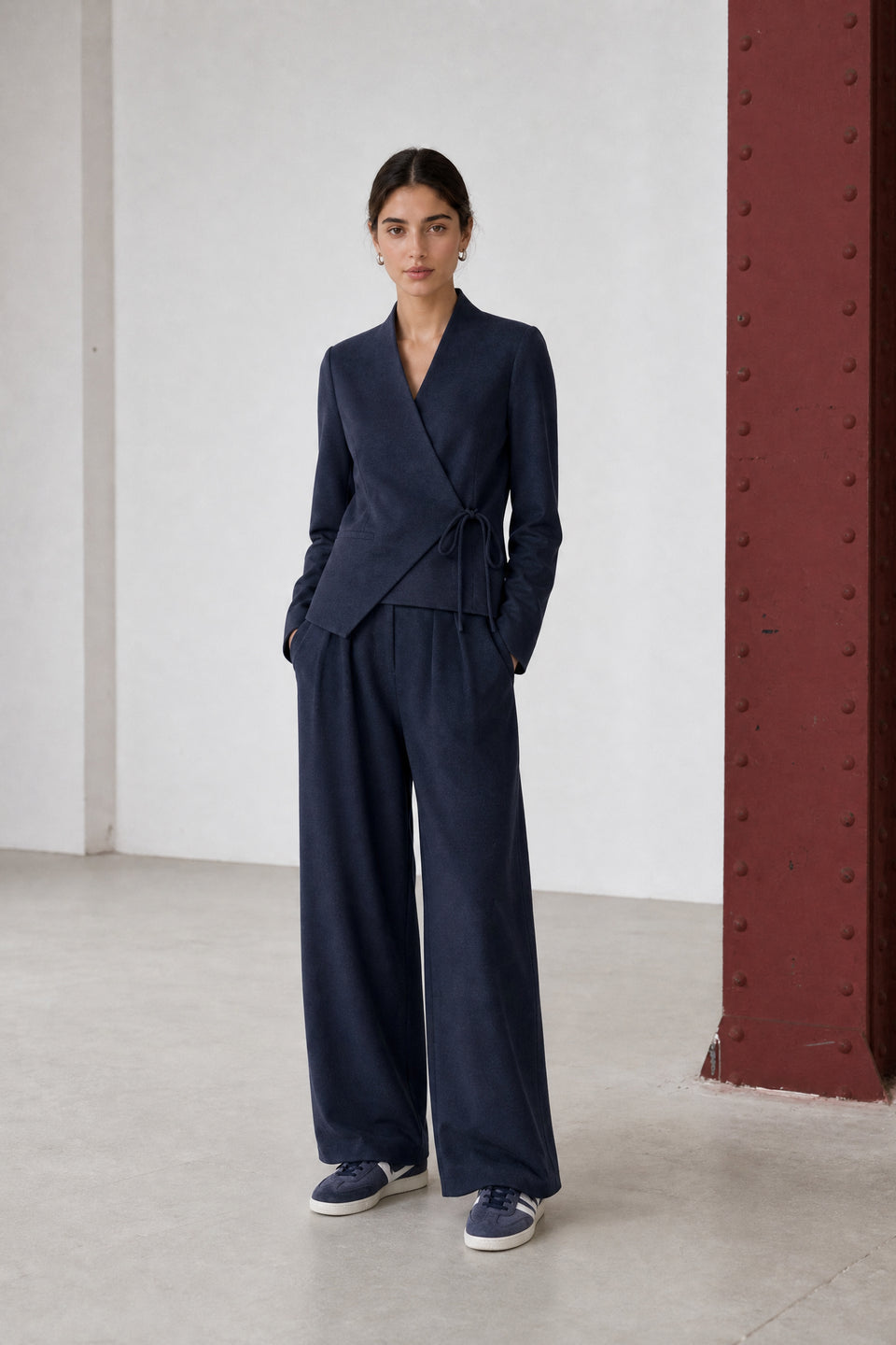 Lean wide-leg broek | Dark Blue