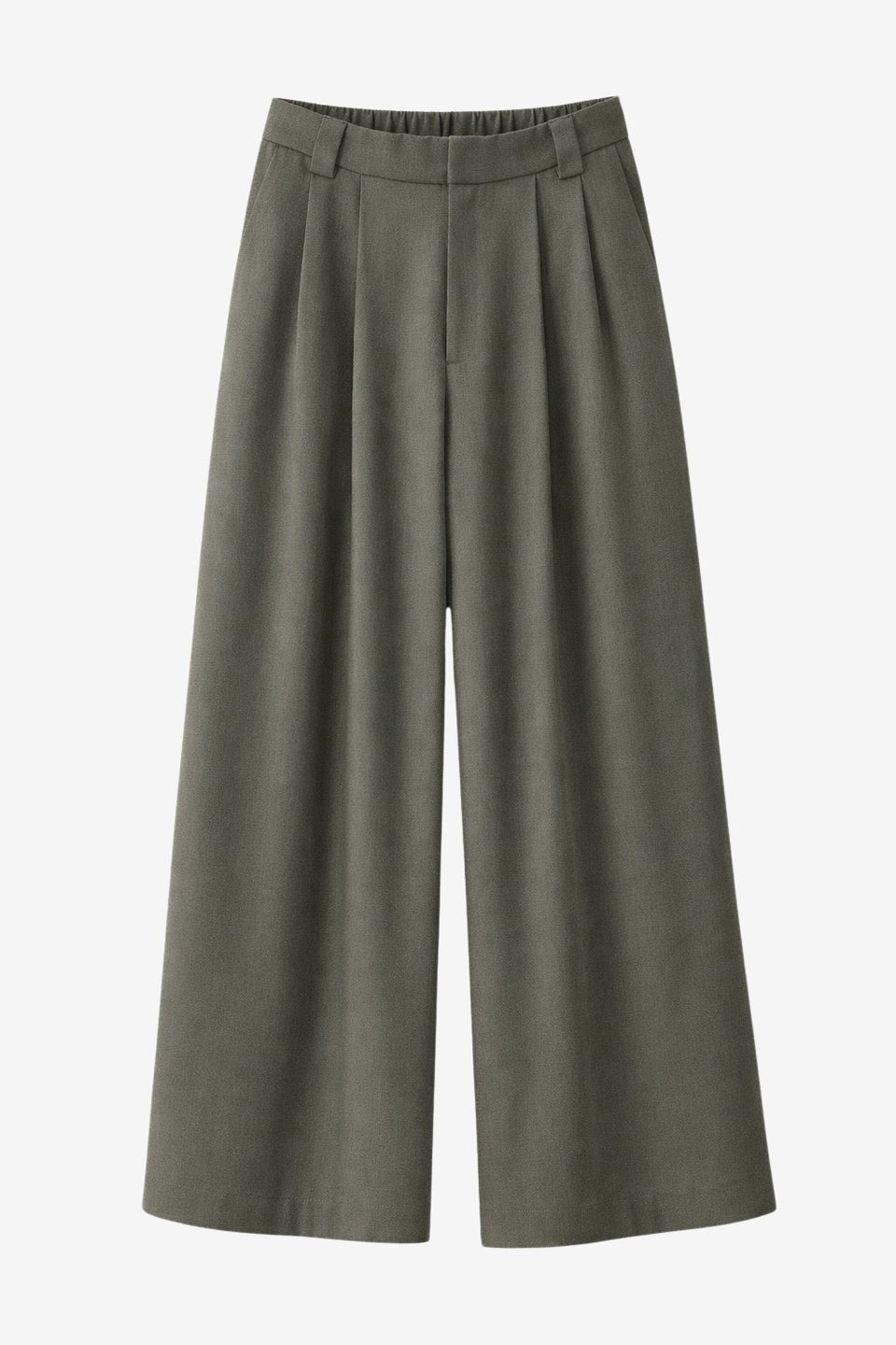 Lean wide-leg pants | Green Melange