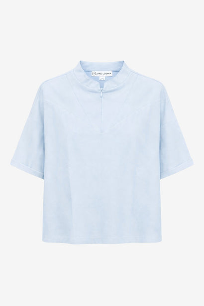 Lissa structure tech jersey top | Light Blue