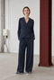 Jade fitted viscose blazer | Dark Blue