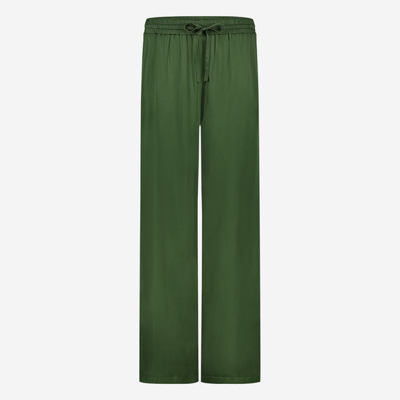 Simone saten viscose pants | Oliva Green