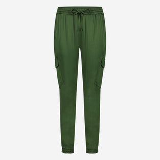 Alex saten viscose pants | Oliva Green