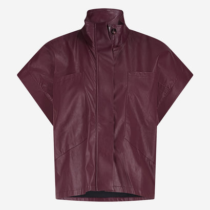 Paola eco leather blouse | Bordo