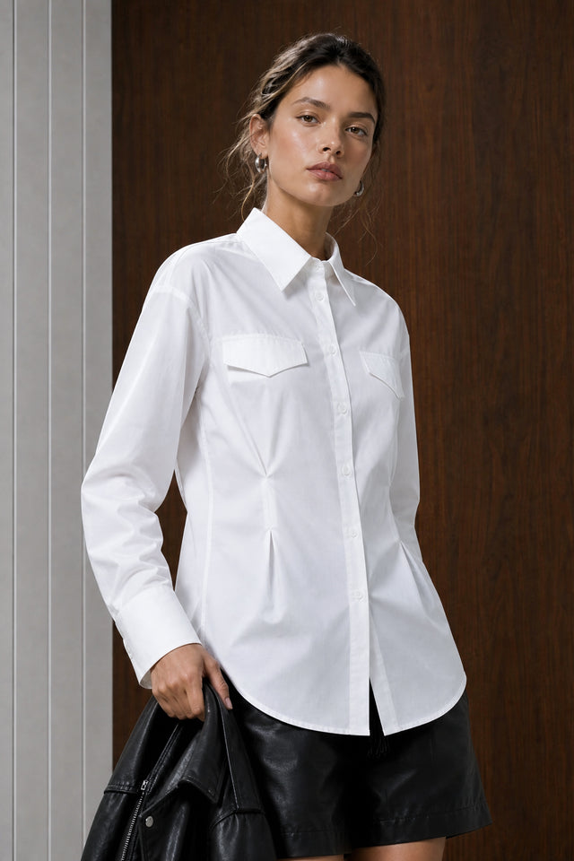 Maele poplin blouse | White