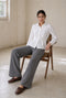 Viscose wide-leg broek | Grey