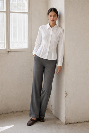 Viscose wide-leg pants | Grey