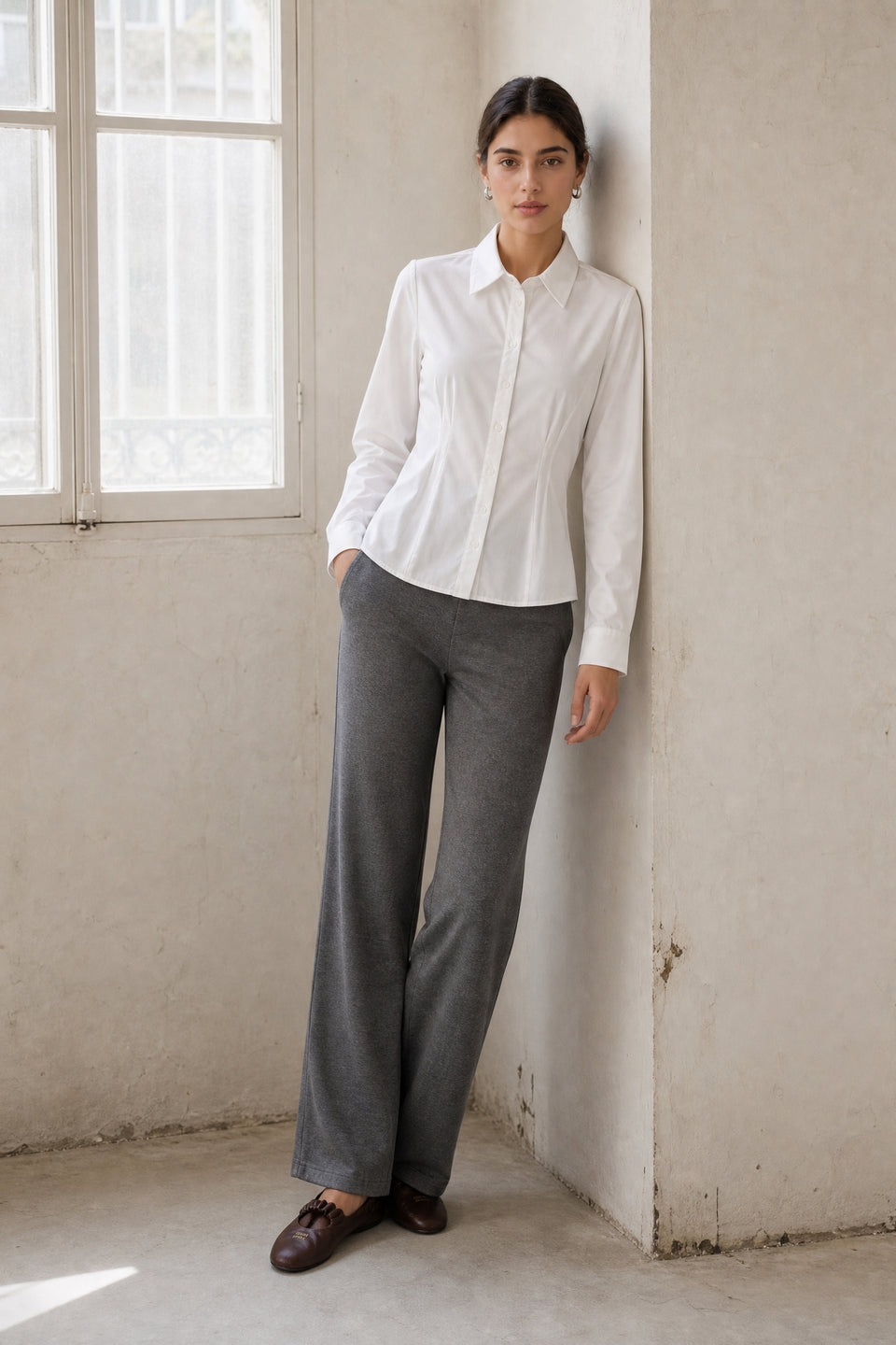 Marcellina blouse technical jersey | White