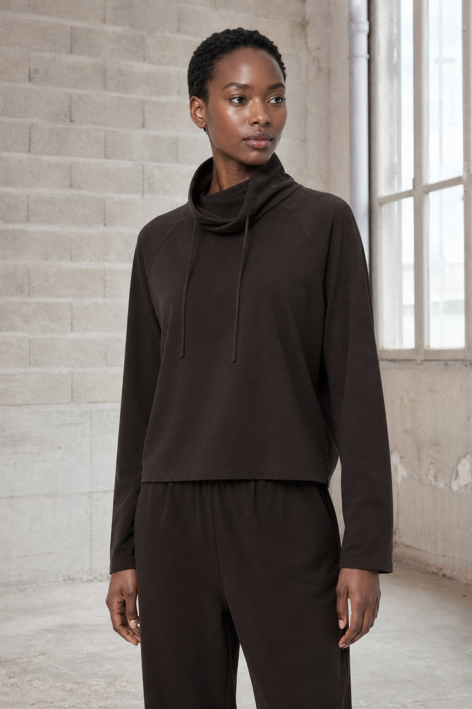 Maren Top technical jersey | Chocolate
