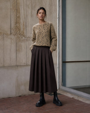 Mercedes skirt technical jersey | Chocolate