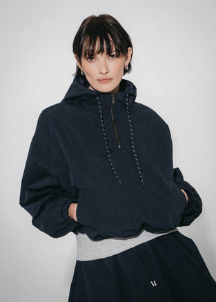 Muse cotton hoodie sweater jacket | Navy