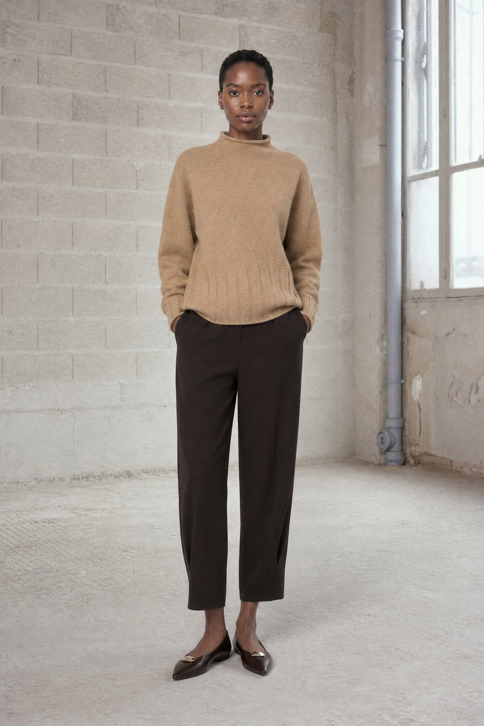 Viskose seamless dyed pullover NB2275 | Camel