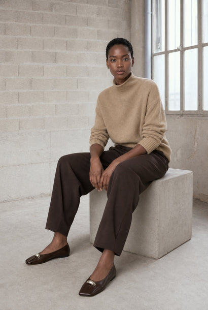 Pull sans coutures en viscose teinte NB2275 | Camel