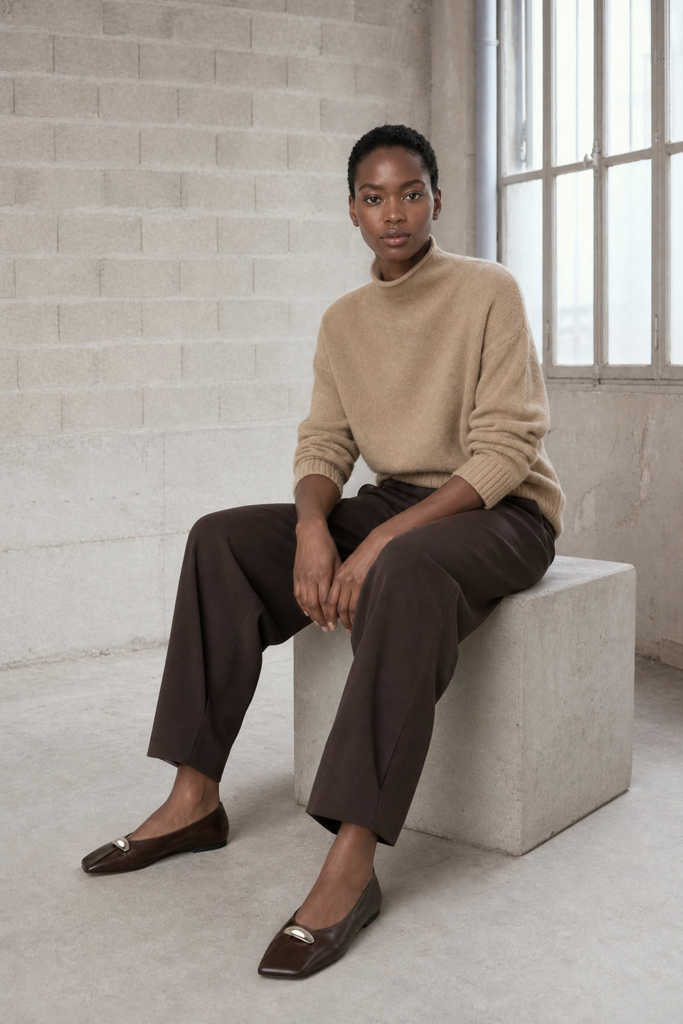 Viskose seamless dyed pullover NB2275 | Camel