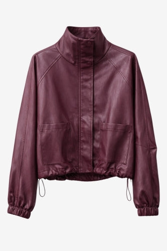 Nerina eco Leer Bomber Jack | Bordo