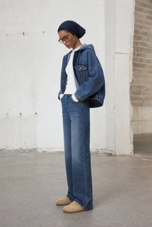 Nevada hood denim jacket | Summer Blue