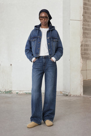 Nevada hood denim jacket | Summer Blue