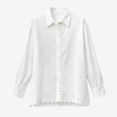 Noa embroidered cotton blouse | White