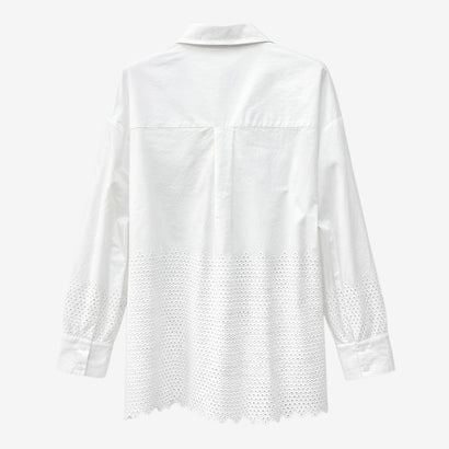 Noa embroidered cotton blouse | White