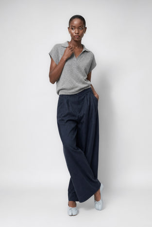 Harlow Katoen fancy Broek | Navy
