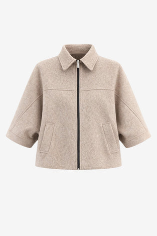 Ponzio wool short sleeve jacket | Beige