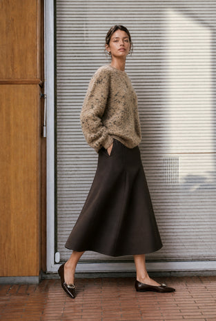 Merry punto Milano pocket skirt | Moro