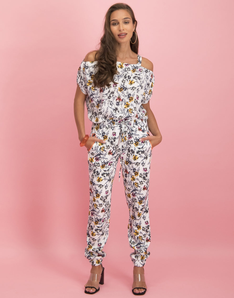 Florence Cold Shoulder Top Bloom | White