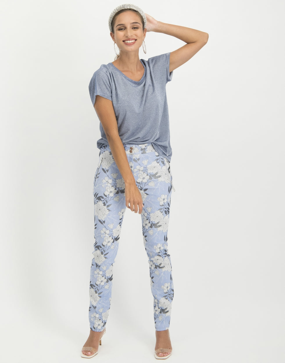 Hope Short Sleeve Top | Blue Melange