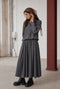 Rapanui light flannel long rok | Dark Grey