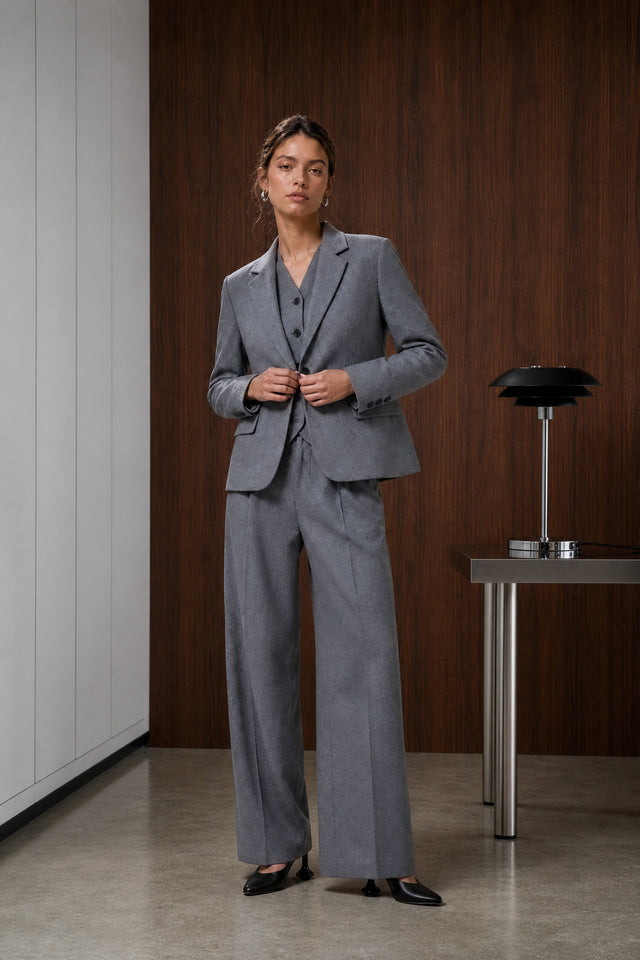 Eleni viscose basic blazer | Grey