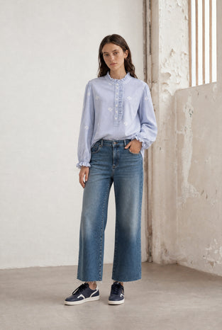 Rina striped blouse | Blue White