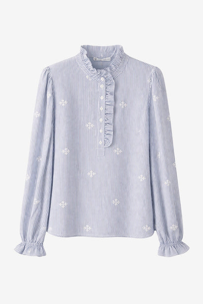 Rina striped blouse | Blue White