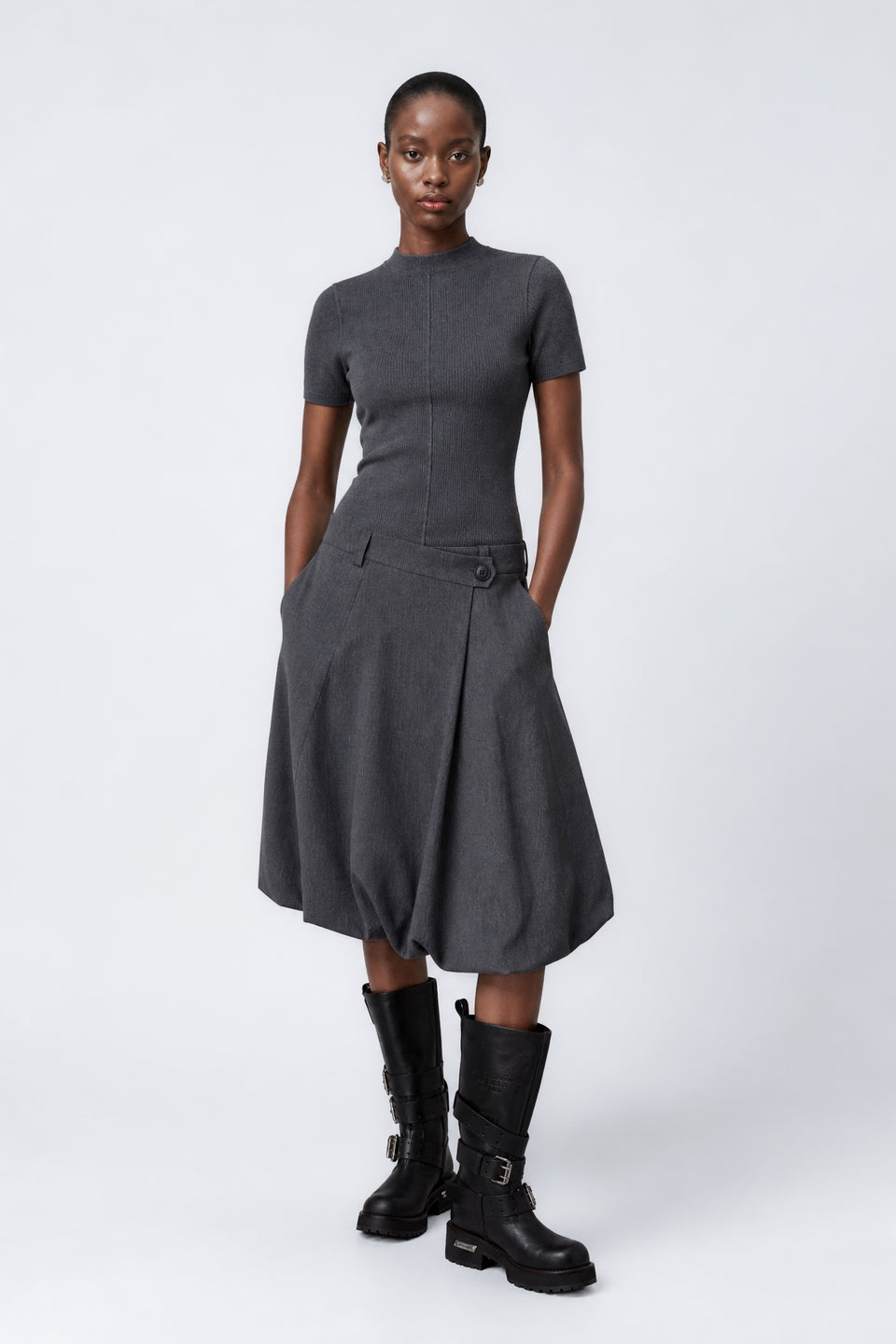 Tess Viskose balloon Rock | Grey