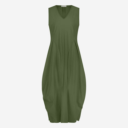Ria WS stretch technical jersey dress | Oliva green