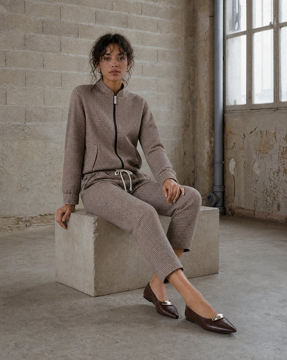 Sandra check barrel pants | Multi