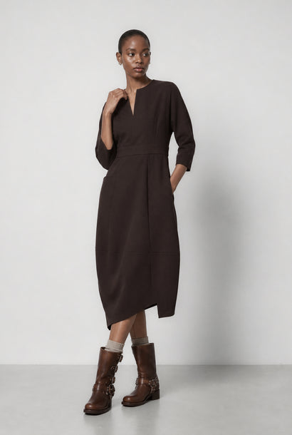 Robe Sasha en tissu Sensitive Tech | Chocolat