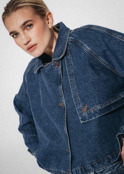 Parka Sassy in denim | Blu notte