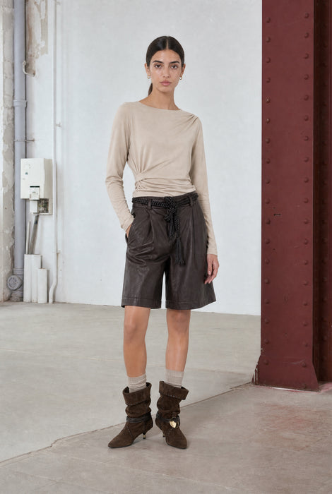 Ari Baumwolle top | Beige