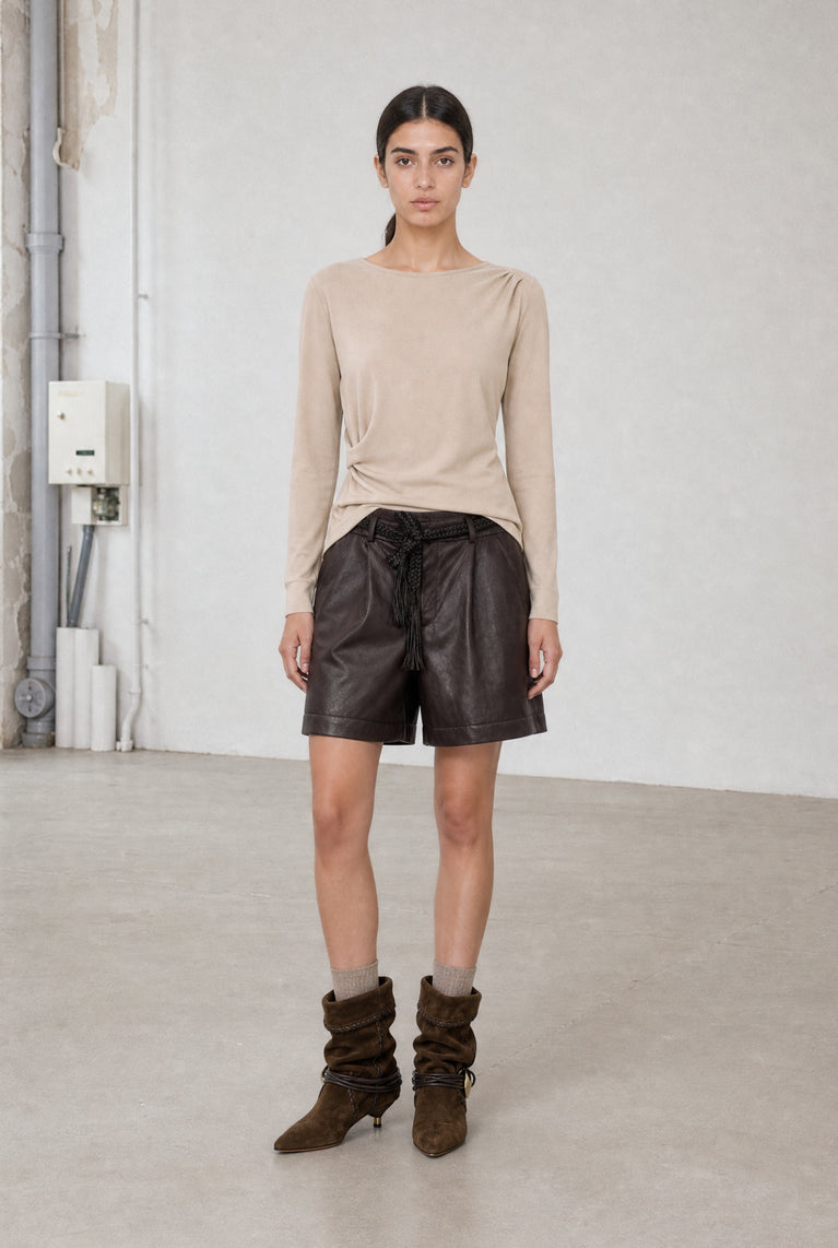 Ari Baumwolle top | Beige