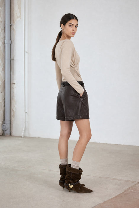 Ari Baumwolle top | Beige