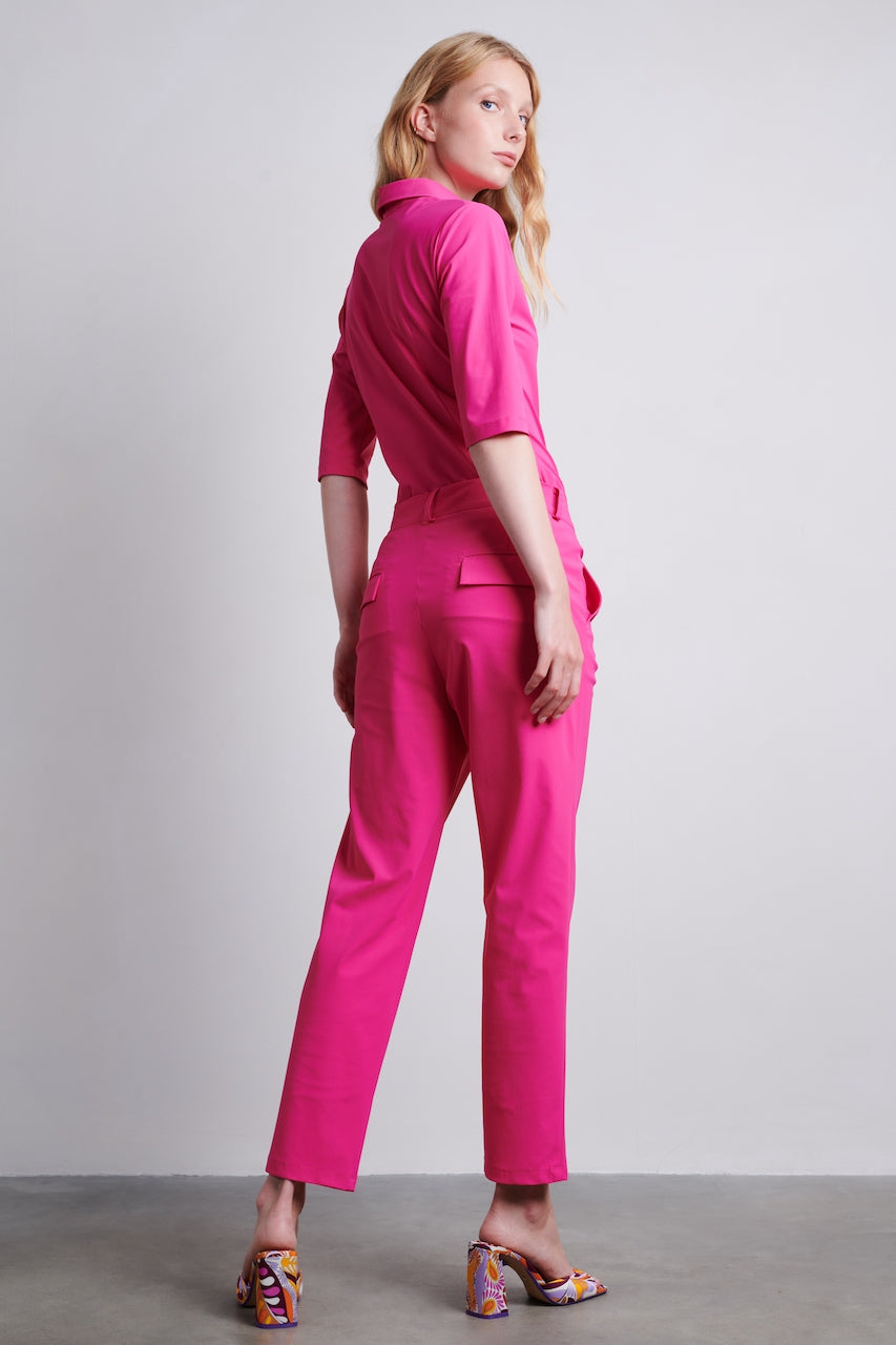 Kikkie Blouse Technical Jersey | Cyclamen