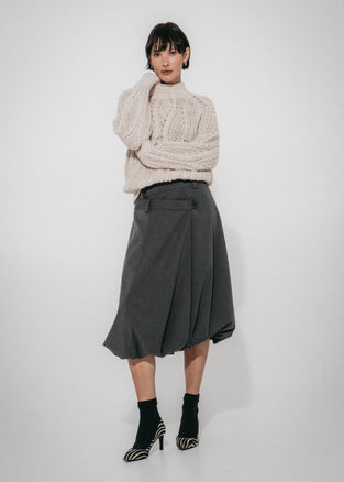 Tess viscose balloon skirt | Grey