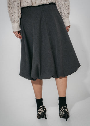 Tess viscose balloon skirt | Grey
