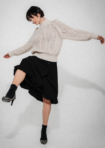 Tess viscose ballonrok | Zwart