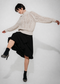 Tess viscose balloon skirt | Black