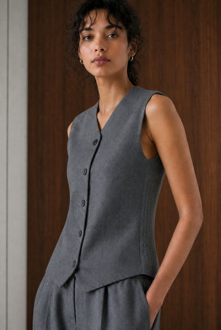 Теssa back knitted vest | Grey