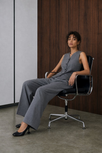 Теssa back knitted vest | Grey