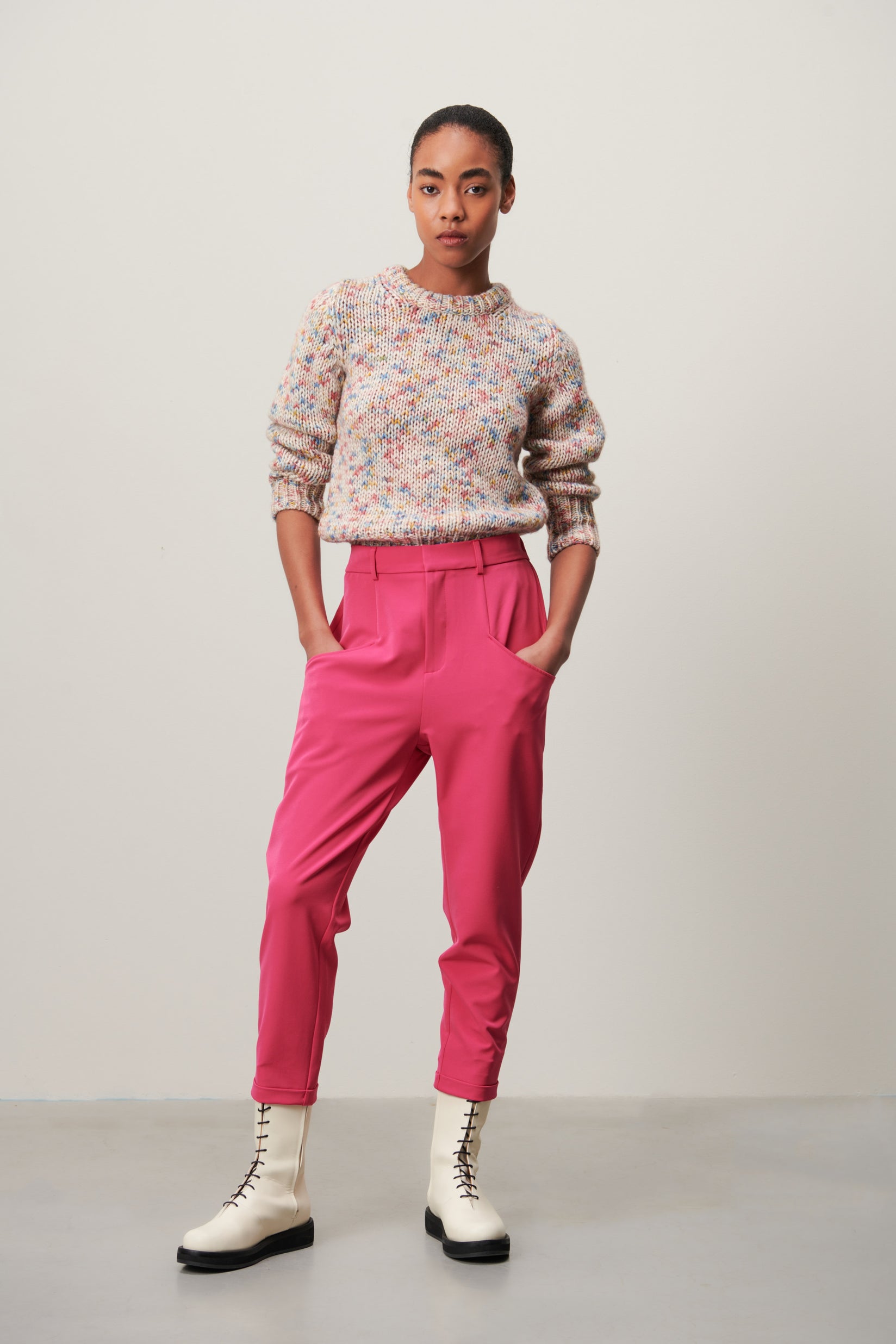 Spotty Pullover | Ecru Melange